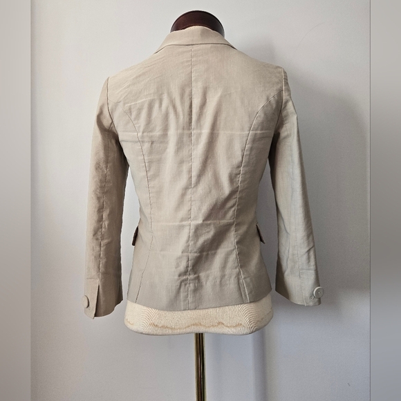 Teenflo Beige Linen Jacket. Size 4 - Picture 6 of 12